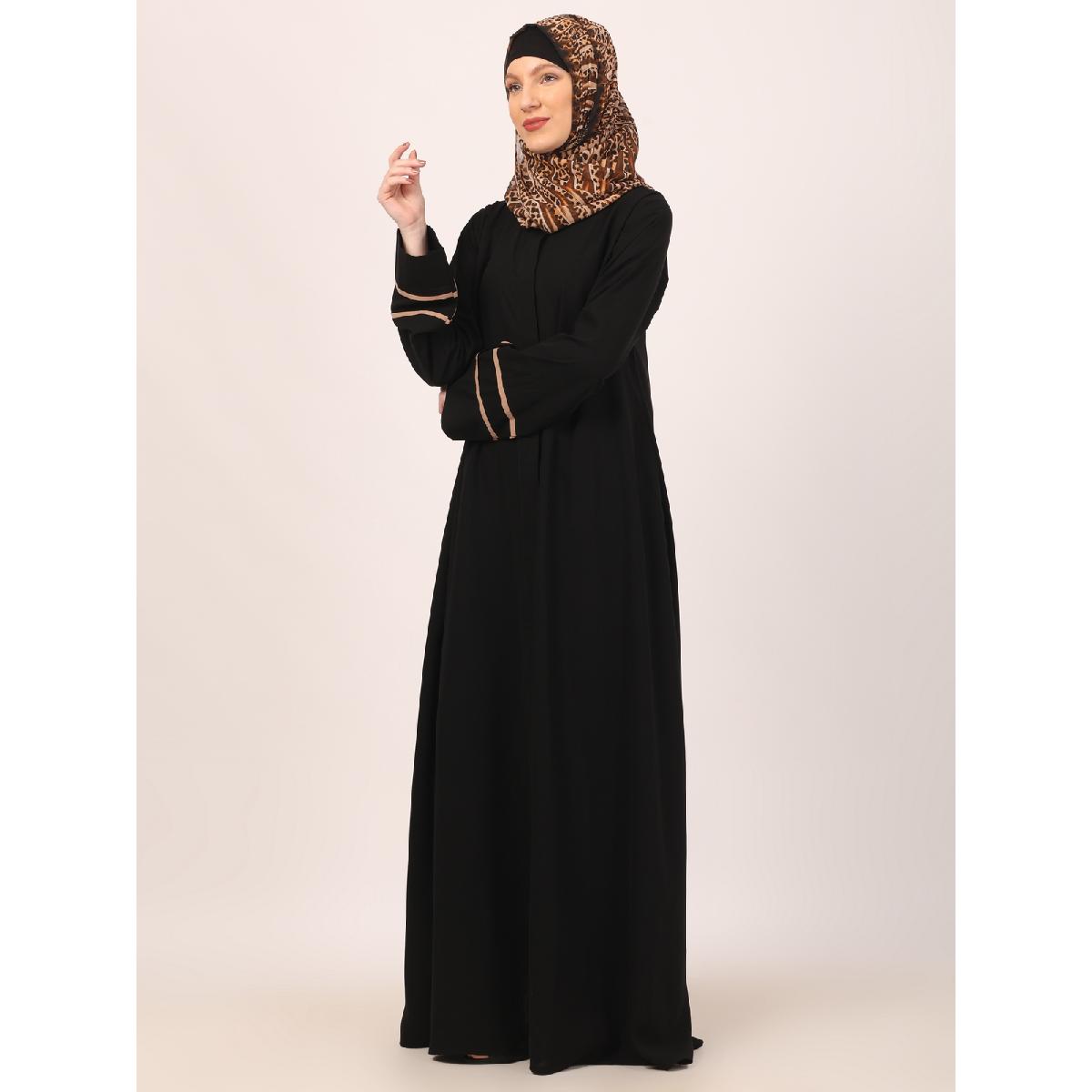 Daily wear front open abaya-Black image 18