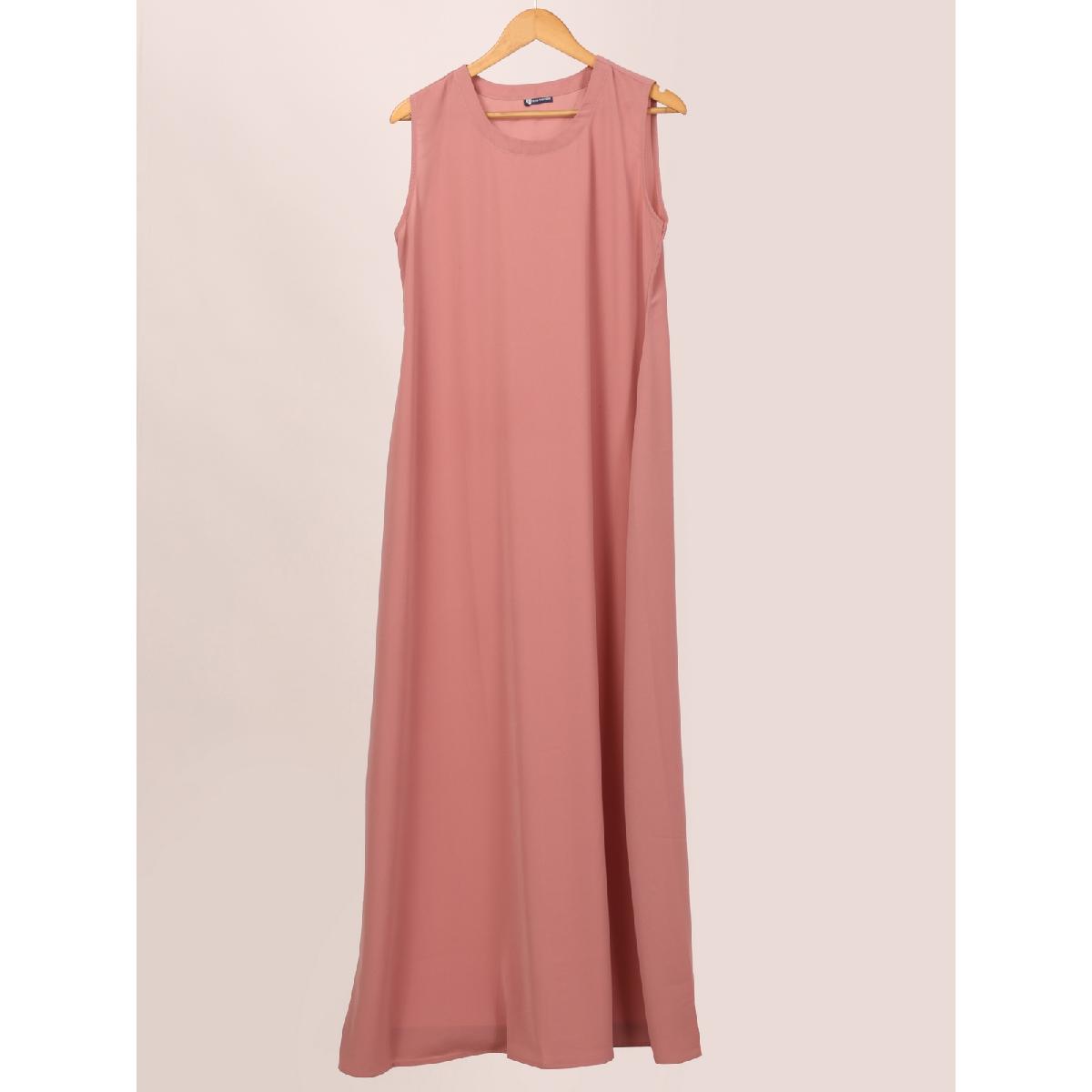 Embroidery Shrug with sleeveless inner abaya-Black-baby pink image 16