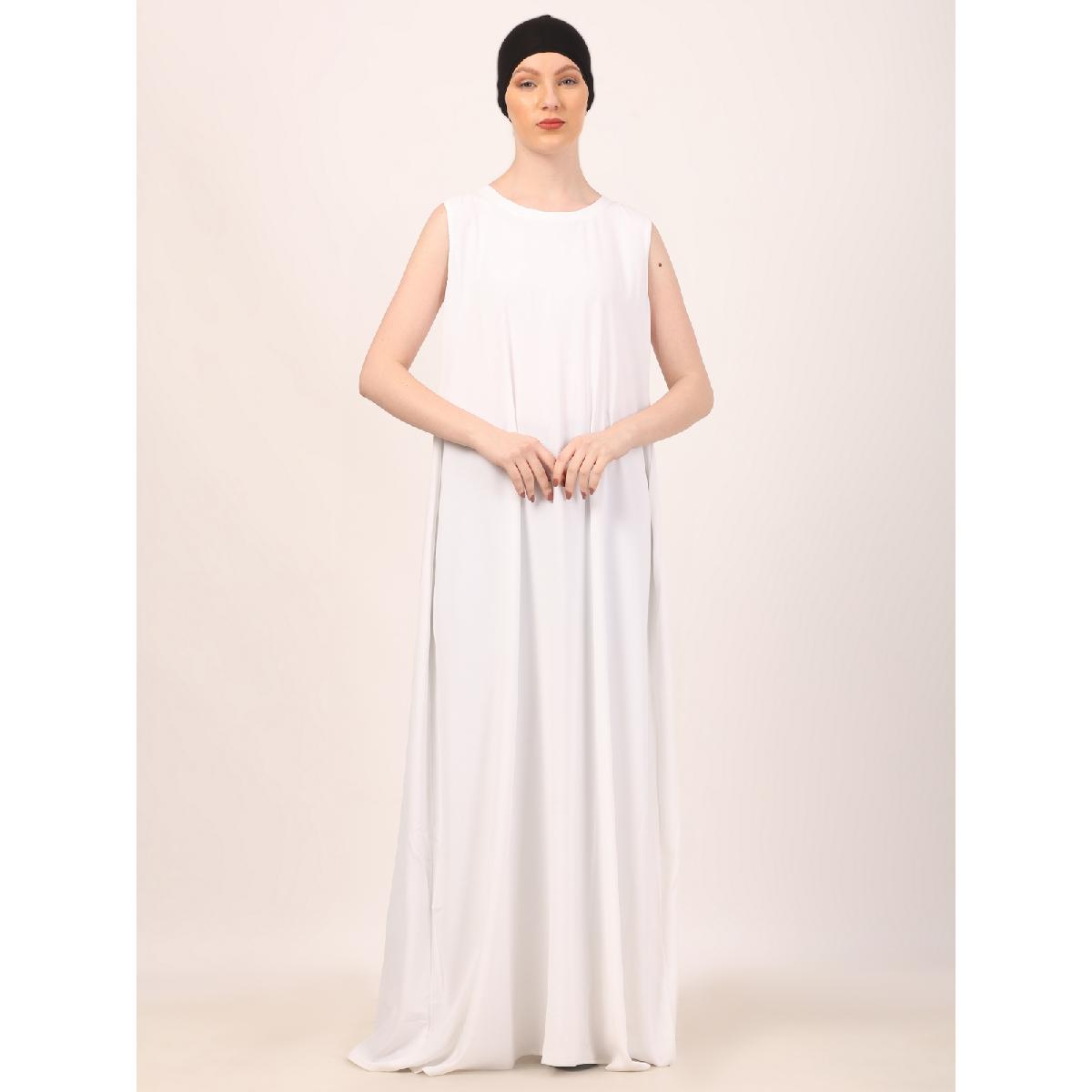 Embroidery Shrug with sleeveless inner abaya-Dark Grey-white image 23