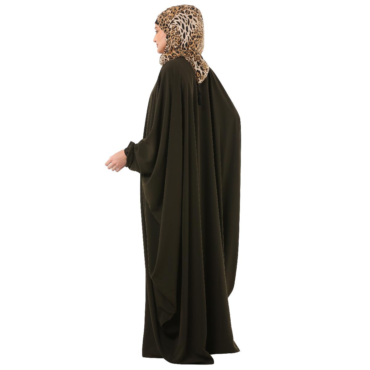 Front open Kaftan with fashionable buttons- Olive Green image 13